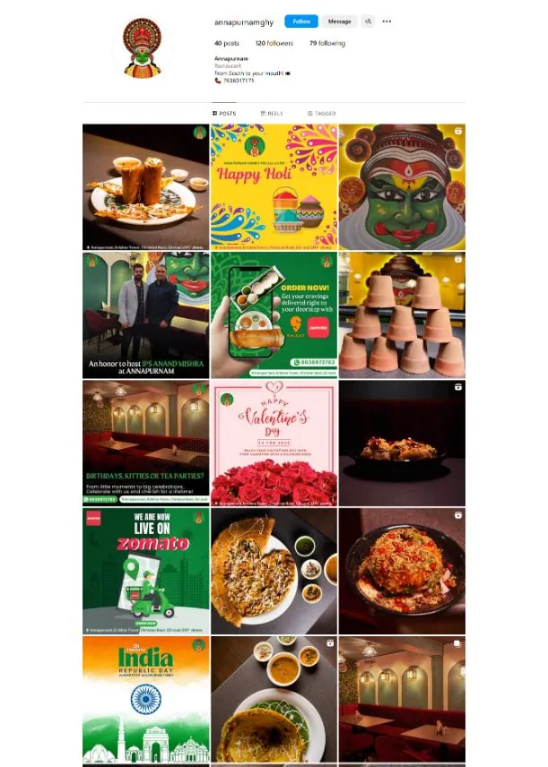 Annapurnam Instagram feed managed by The Gloo