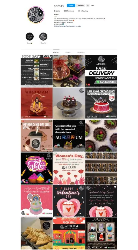 Aurum Instagram feed managed by The Gloo