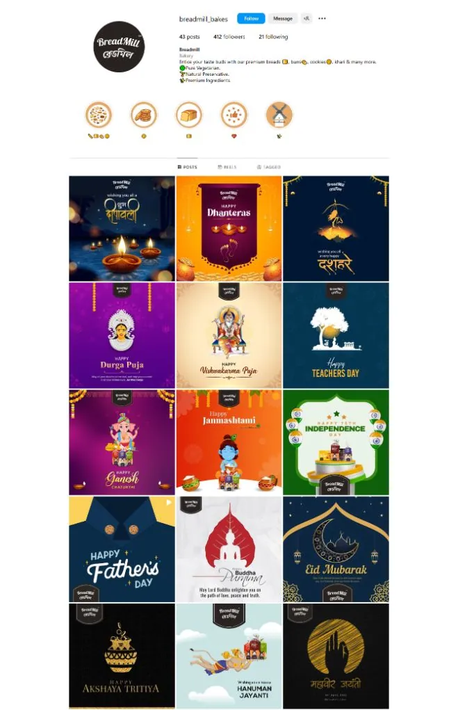 Breadmill Instagram feed managed by The Gloo