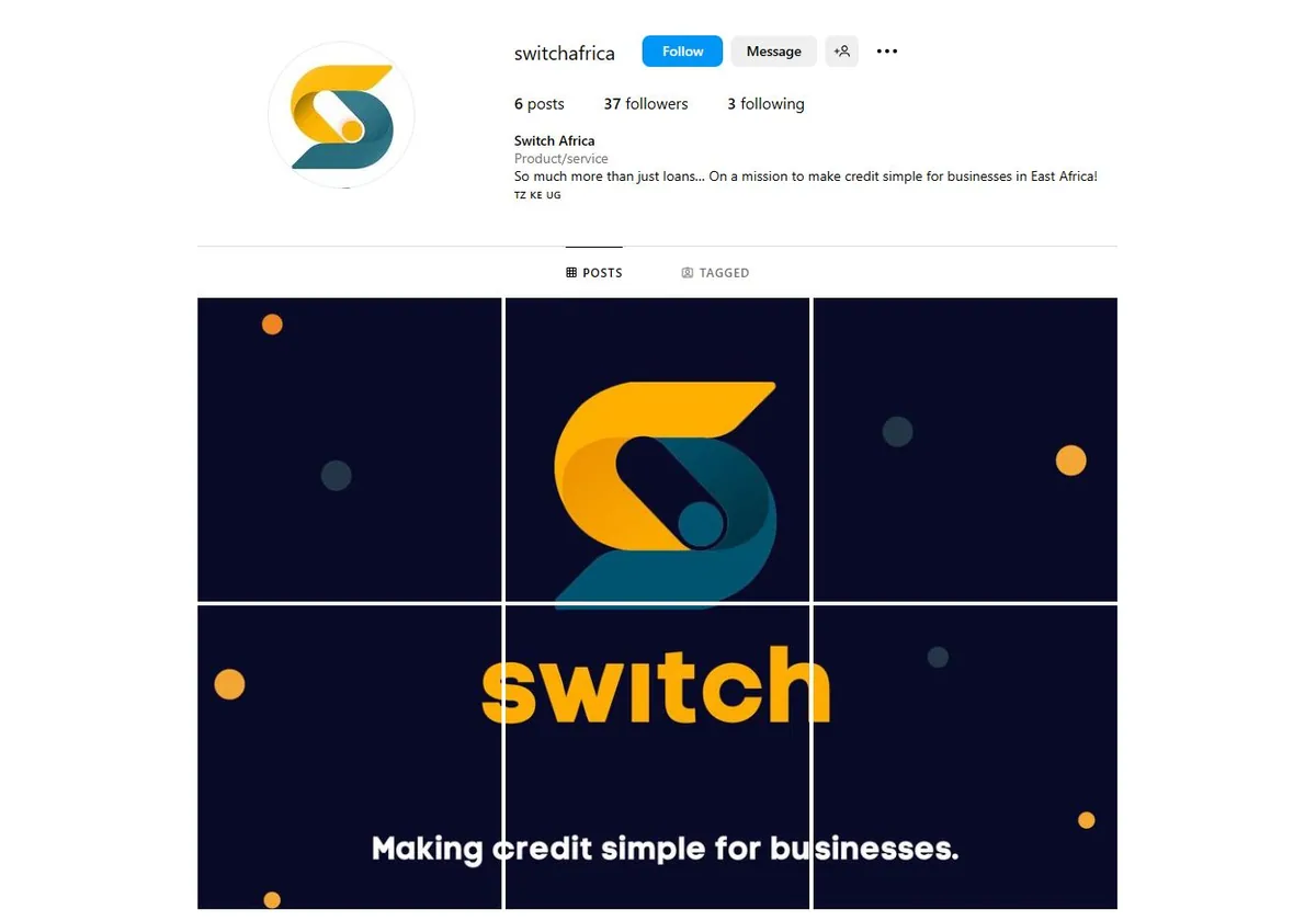 Switch Africa Instagram feed managed by The Gloo